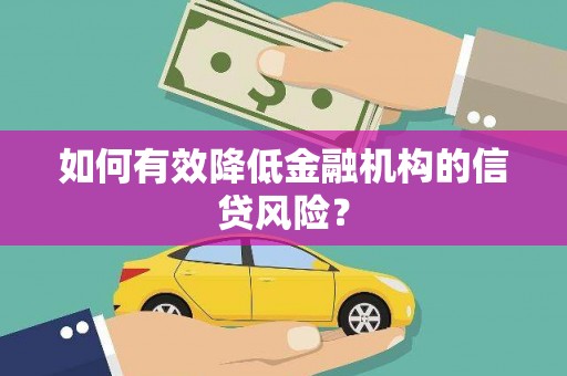 沛县如何有效降低金融机构的信贷风险？