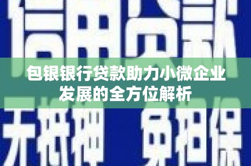 沛县包银银行贷款助力小微企业发展的全方位解析