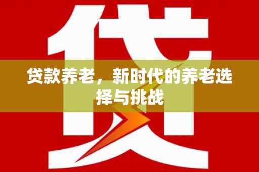 沛县贷款养老，新时代的养老选择与挑战