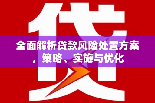 沛县全面解析贷款风险处置方案，策略、实施与优化